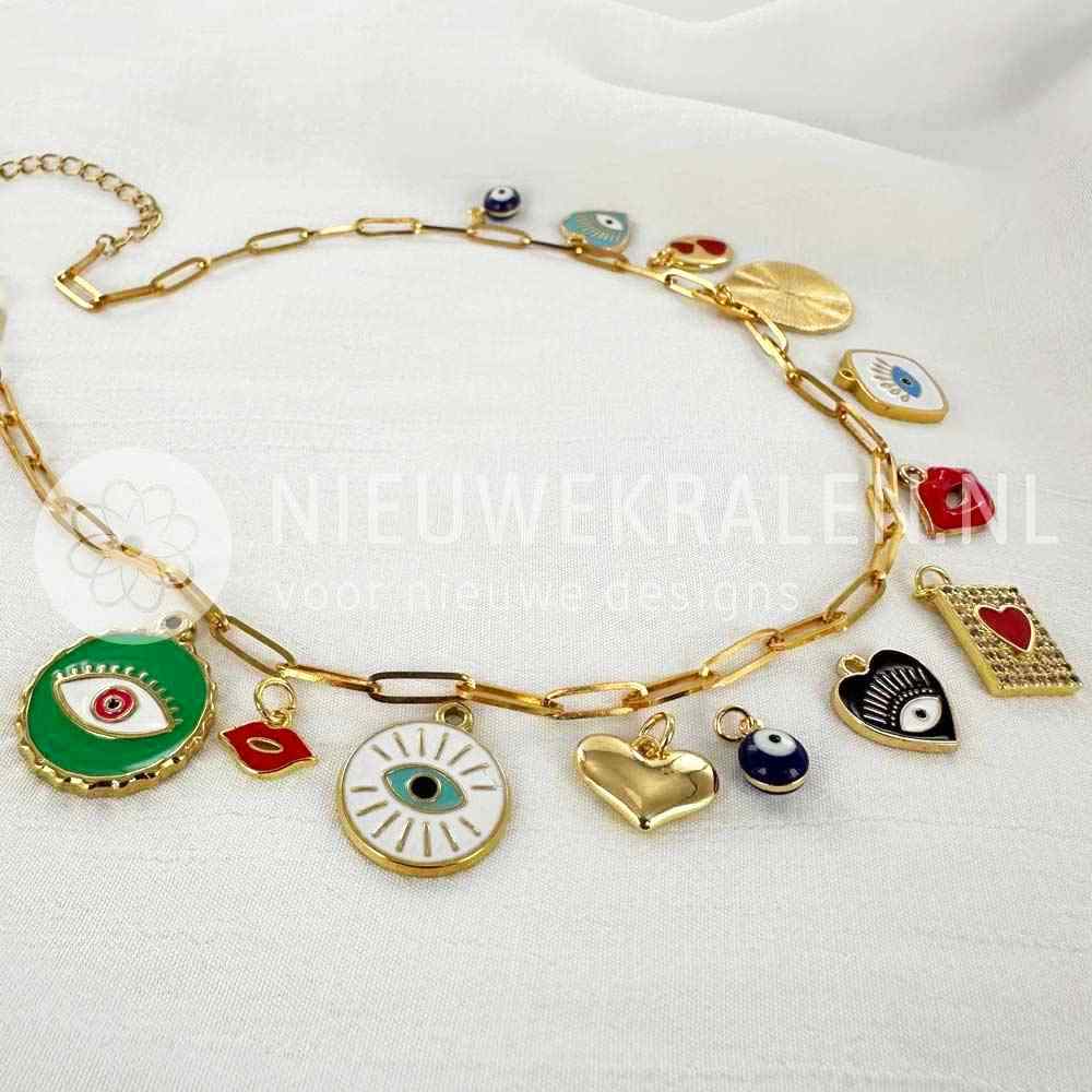 Bedel kiss verguld roze 10mm per 1 stuk