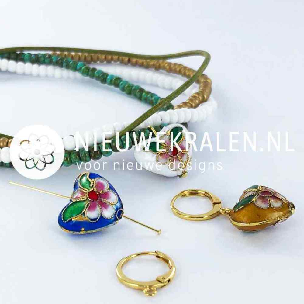 Cloisonné hartjes kralen voor sieraden maken inspiratie