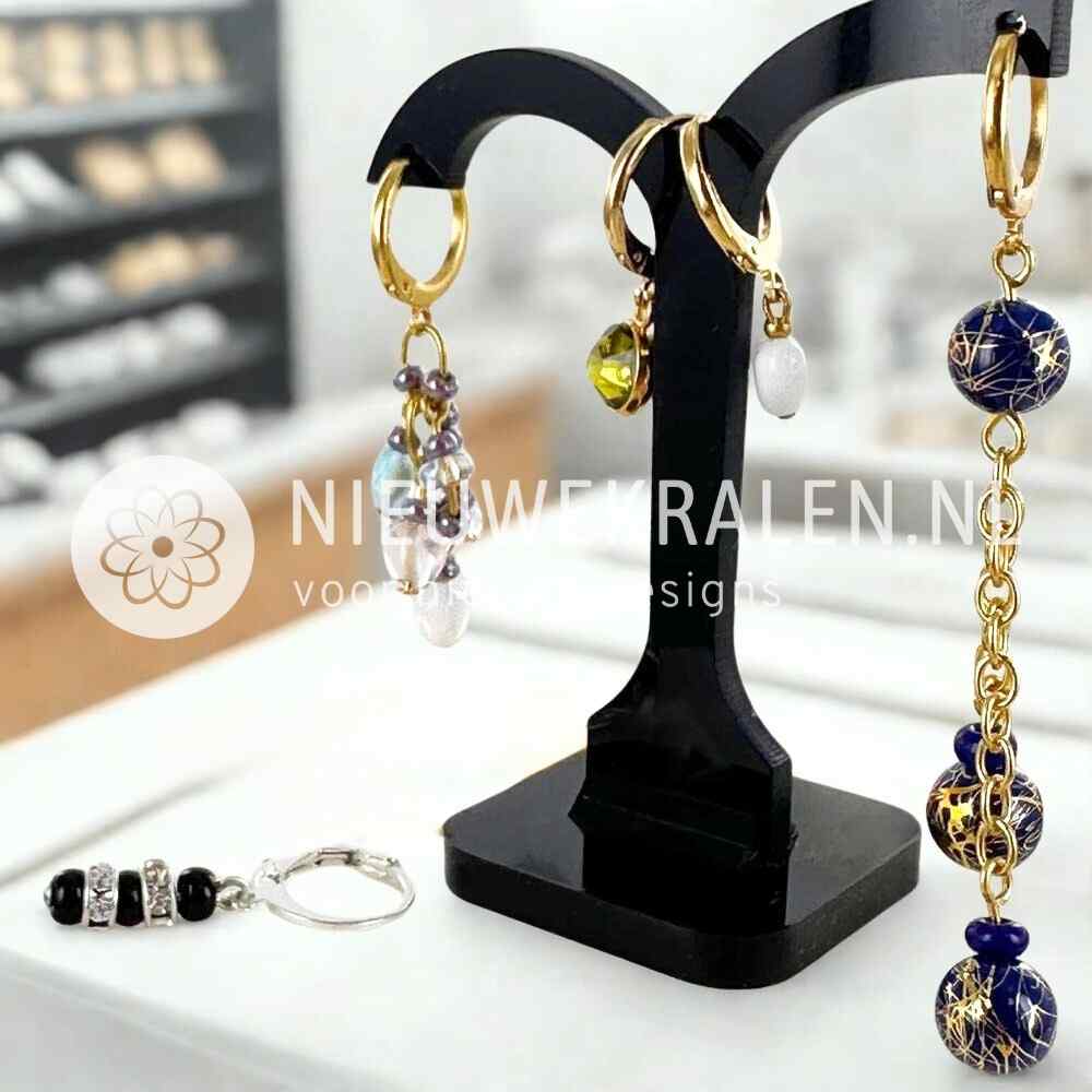 Creolen RVS verguld en verzilverd 12mm met oogje. Inspiratie oorbellen maken