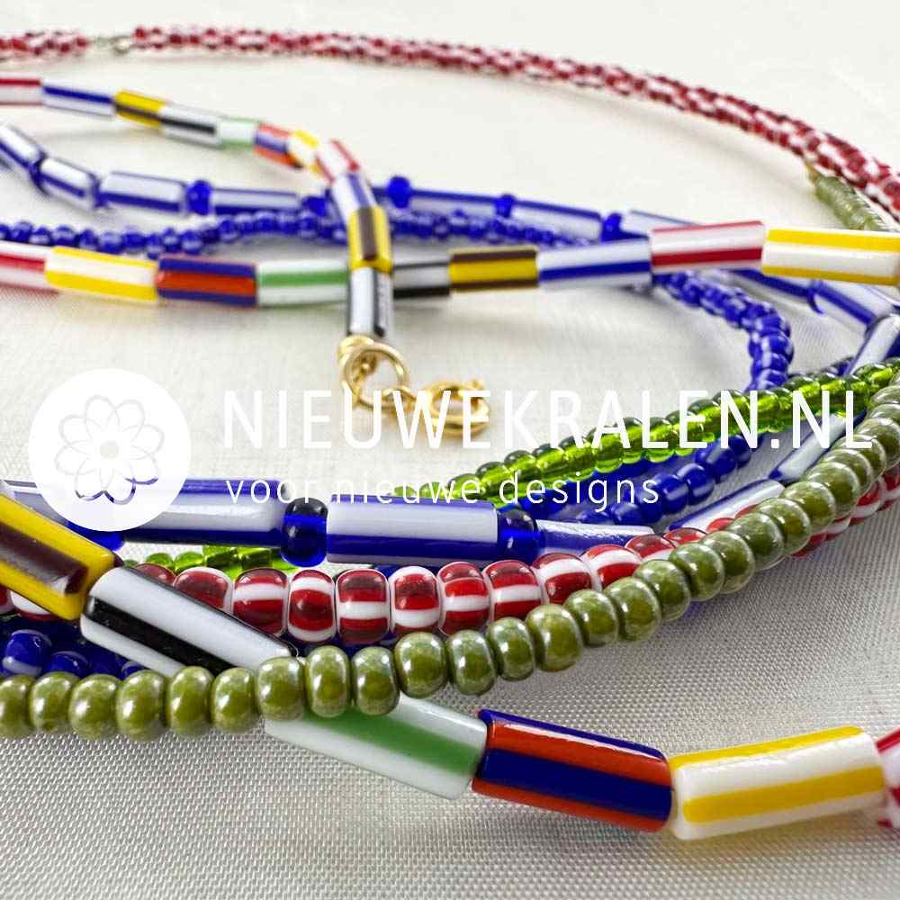 Gestreepte staafjes kralen inspiratie sieraden maken