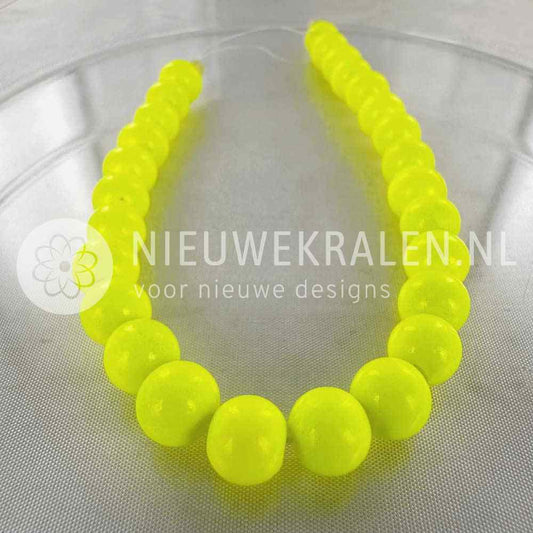 Glaskralen neon geel rond 8mm per 1 streng