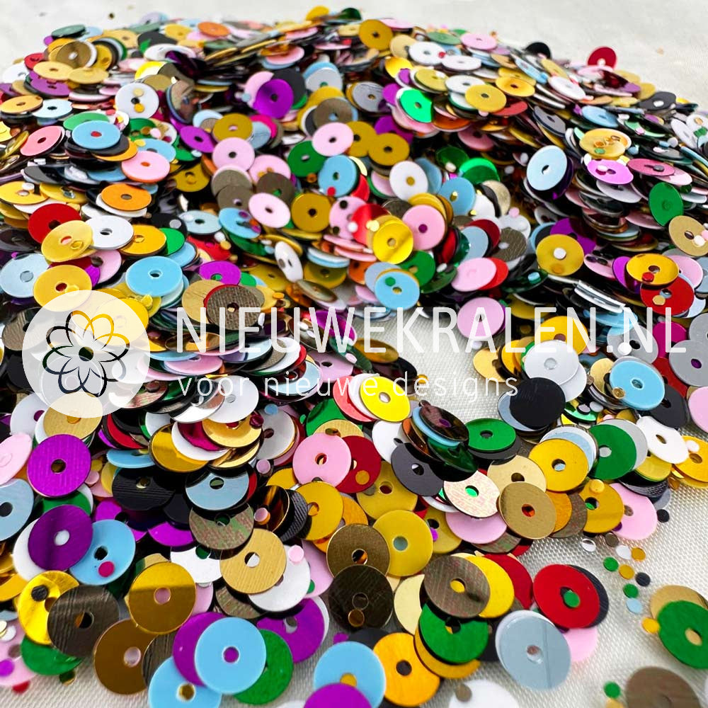 QUARKZMAN Losse pailletten, 4 mm, glitterpailletten, 3000 stuks QUARKZMAN Losse pailletten, 4 mm, glitterpailletten, 3000 stuks