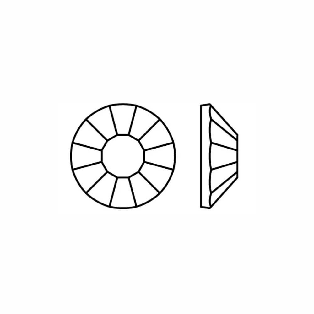 Doorsnede hotfix steentje met facetvorm