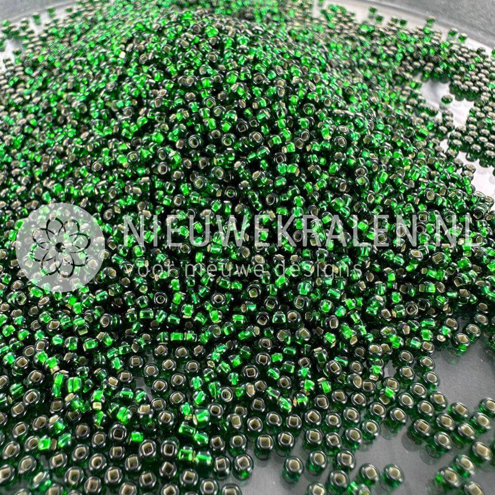 Preciosa rocailles 11/0 green silverlined 2 mm Tsjechische glaskralen groen