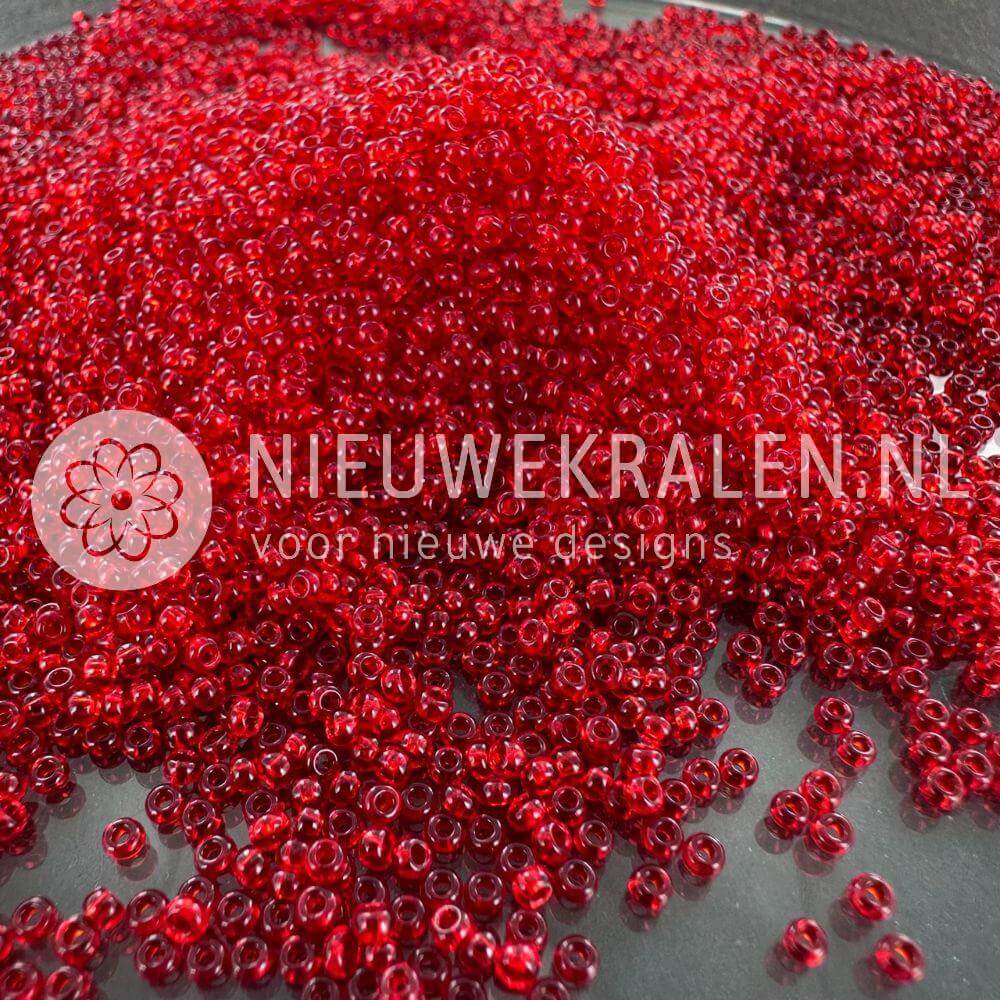 Preciosa rocailles 11/0 transparent red 2 mm Tsjechische glaskralen