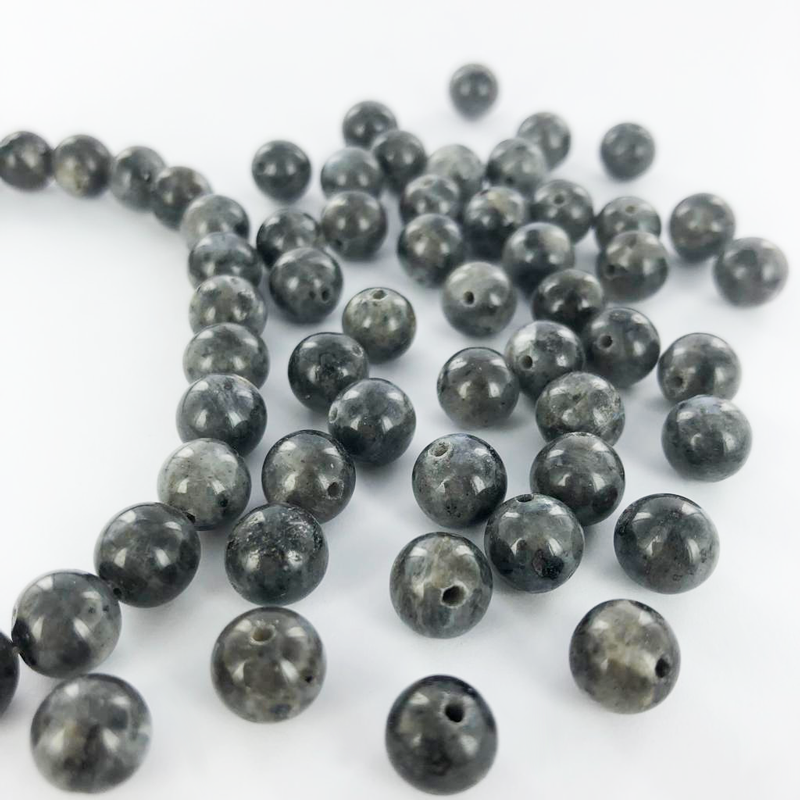 Edelstenen natuursteen kralen Black Labradorite 8mm rond per 1 streng