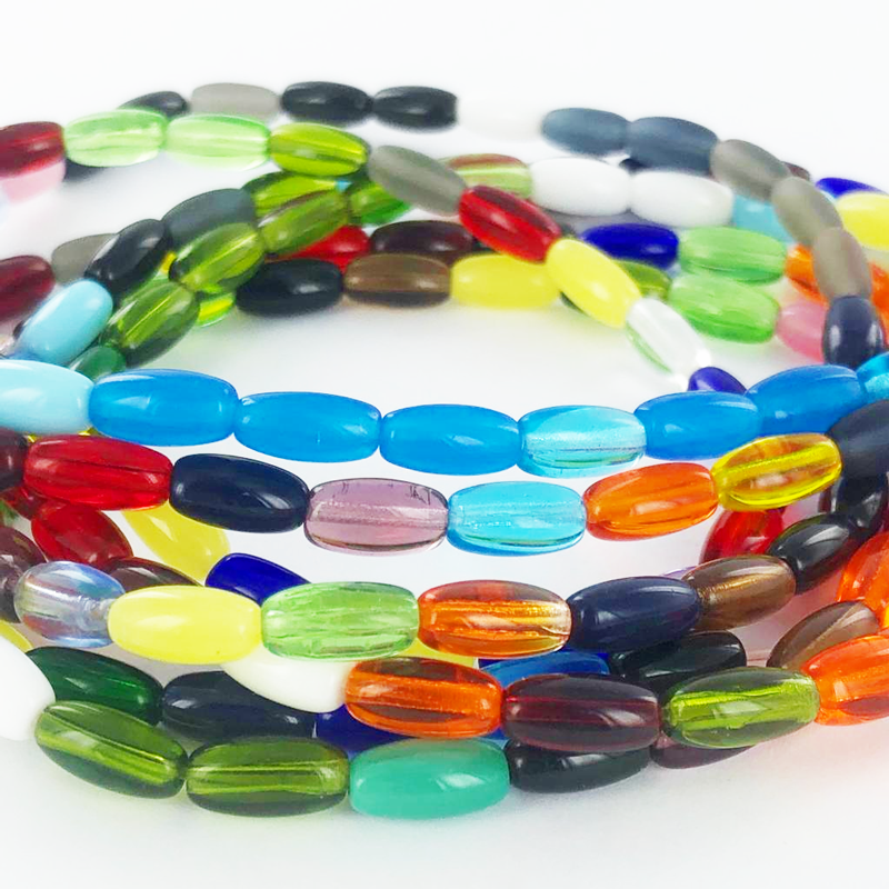 Glaskralen ovaal 10mm kristal per 10 stuks