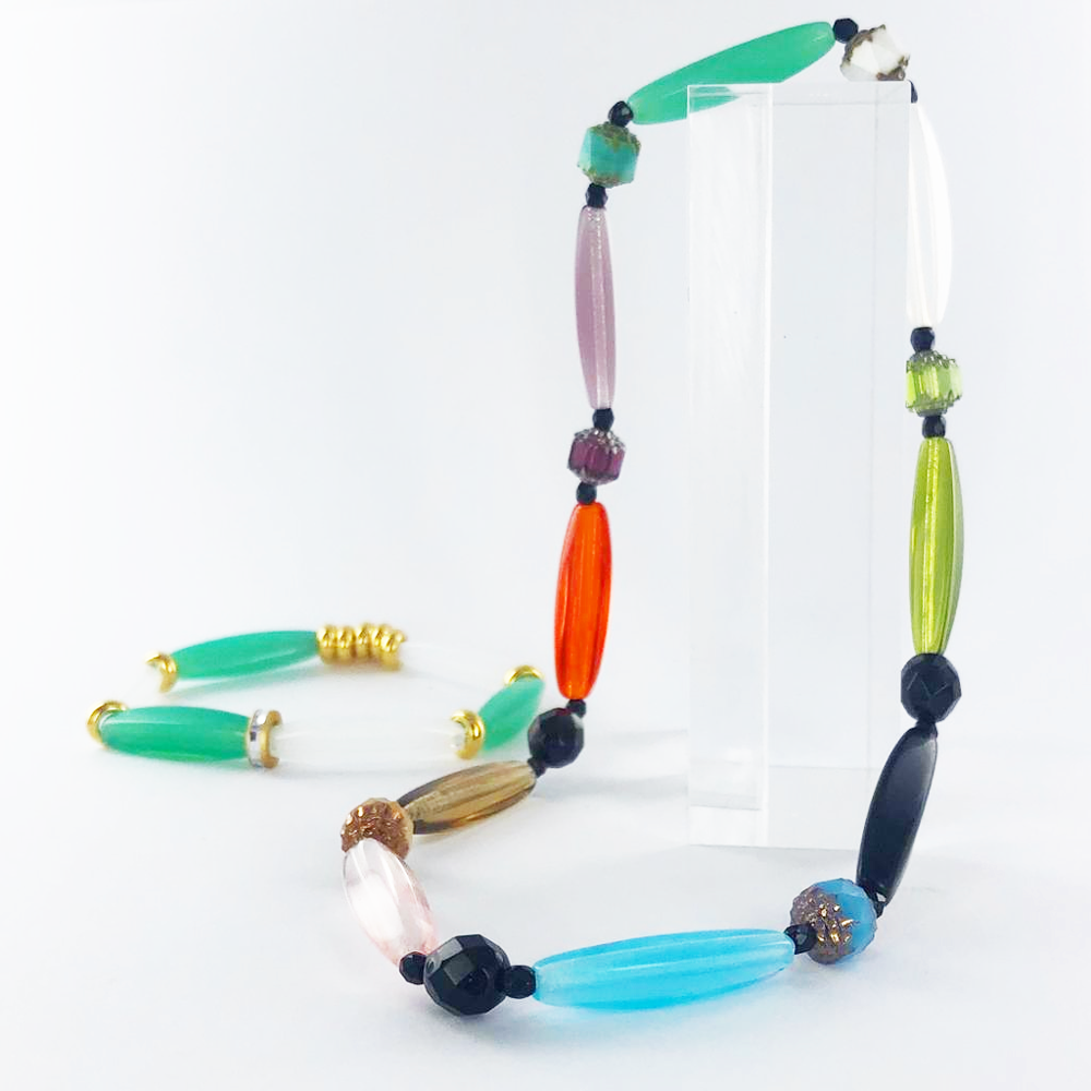 Glaskralen ovaal 27mm roze per 1 stuk