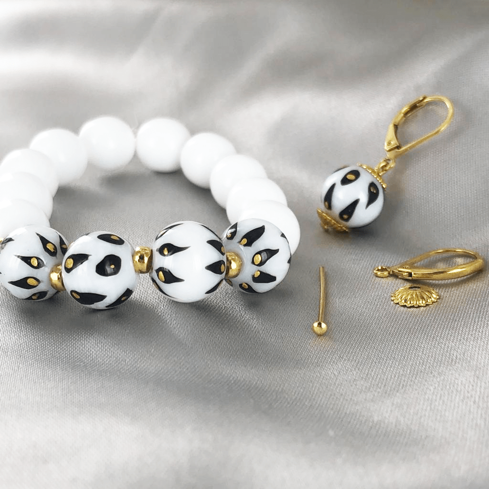 Handbeschilderde glaskralen rond 10mm inspiratie Nieuwekralen.nl