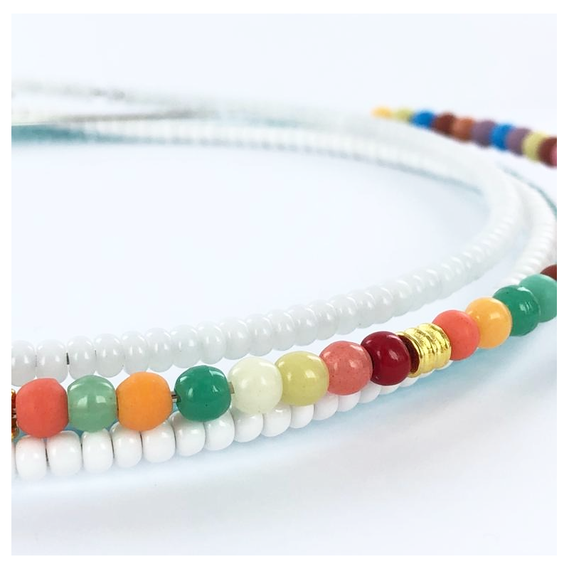 Ibiza glaskralen 5mm rond pastel mix per 25 gram