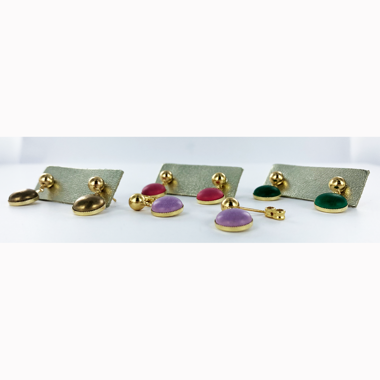 Leren tussenzetsel hanger 40mm turquoise per stuk