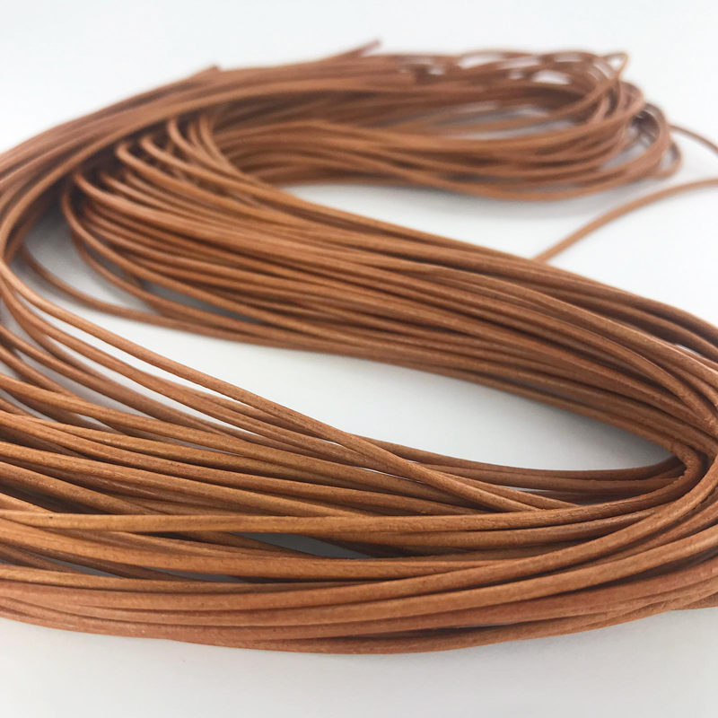 Leren veters 1,5mm bruin rond per meter