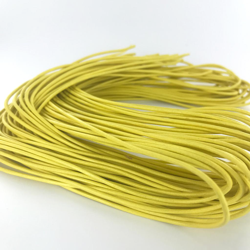 Leren veters 1,5mm geel rond per meter