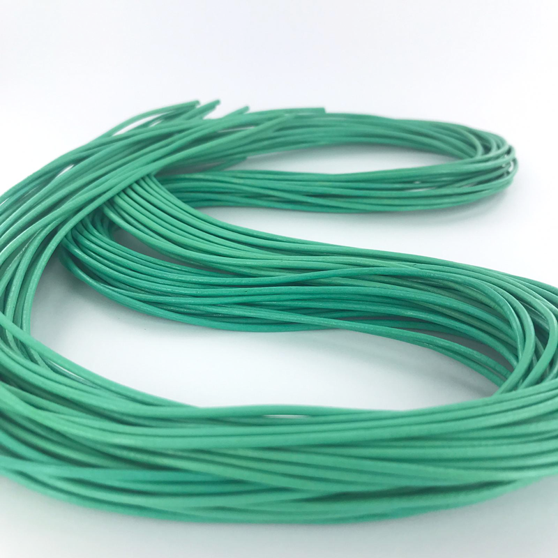 Leren veters 1,5mm groen rond per meter
