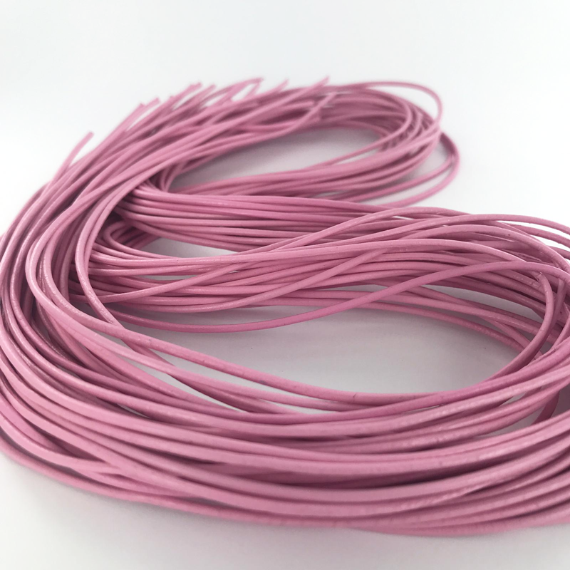 Leren veters 1,5mm roze rond per meter