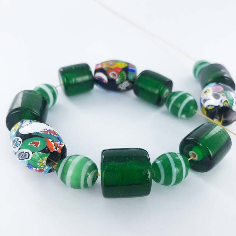Millefiori kralen ovaal 21mm per 3 stuks