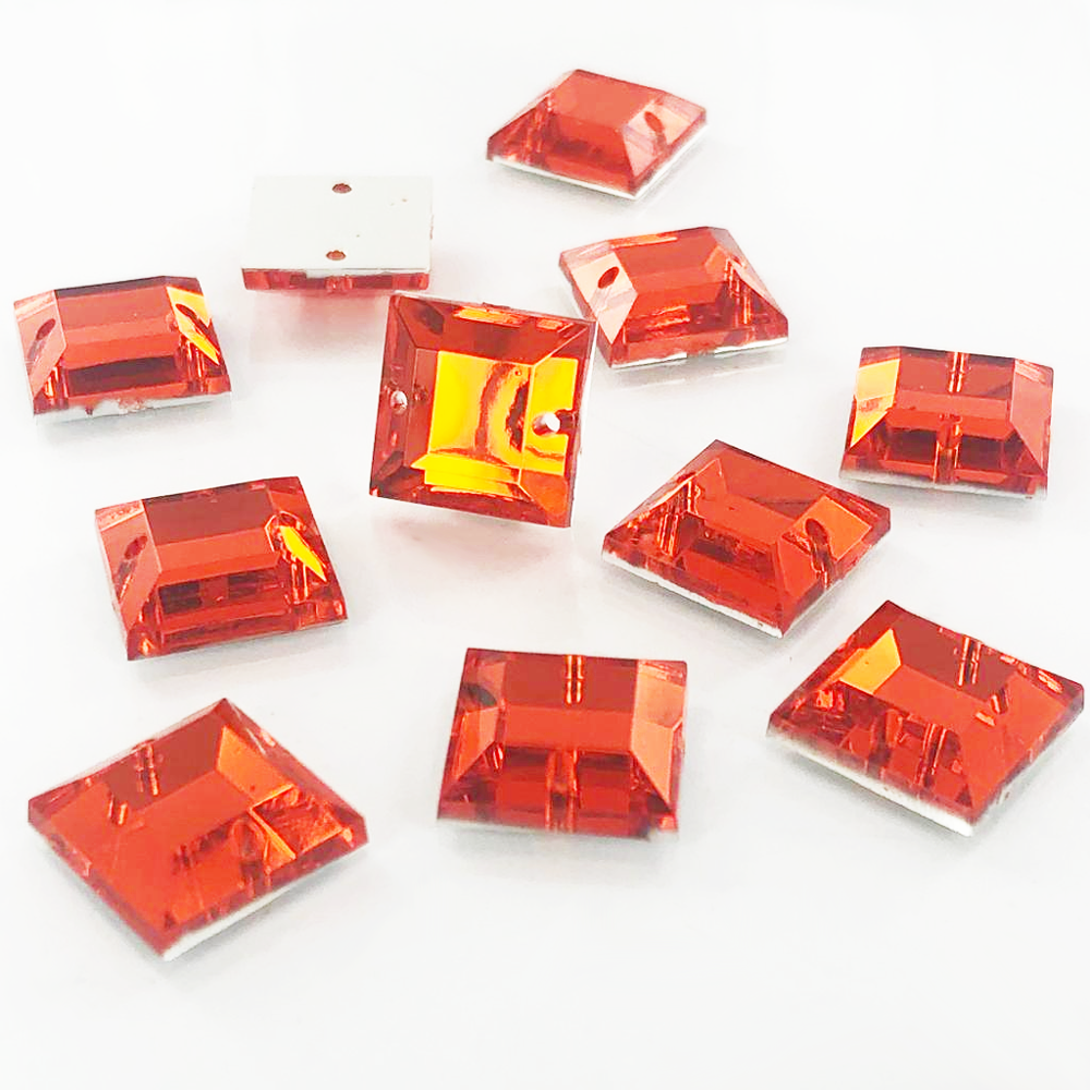 Opnaaistenen vierkant kunststof 12mm oranje per stuk