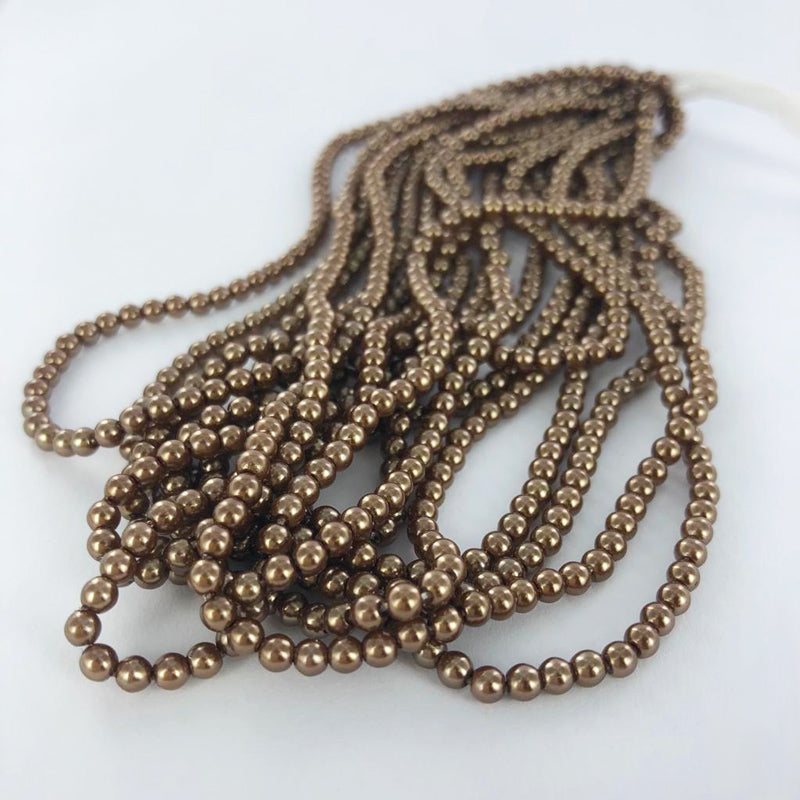 Parels kunststof parel kralen rond 3mm brons per 100 stuks