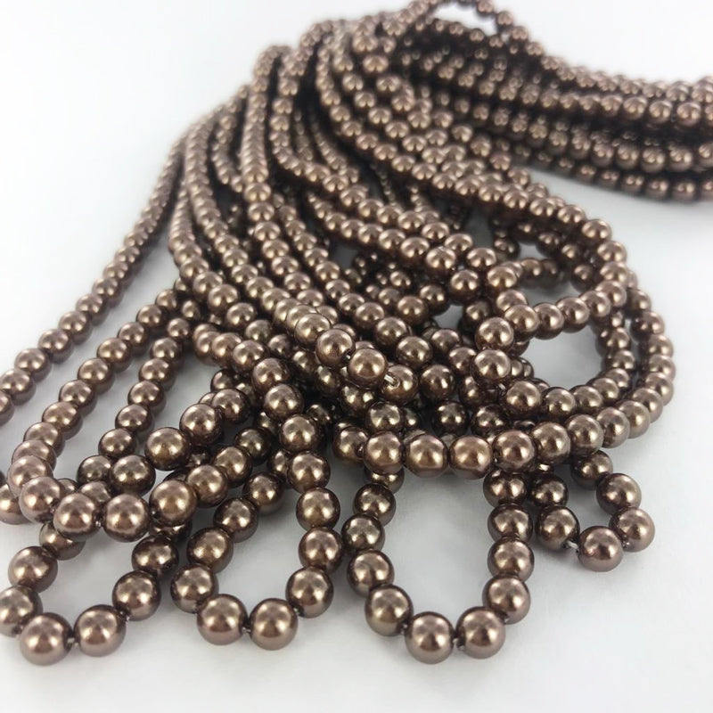 Parels kunststof parel kralen rond 5mm brons per 100 stuks