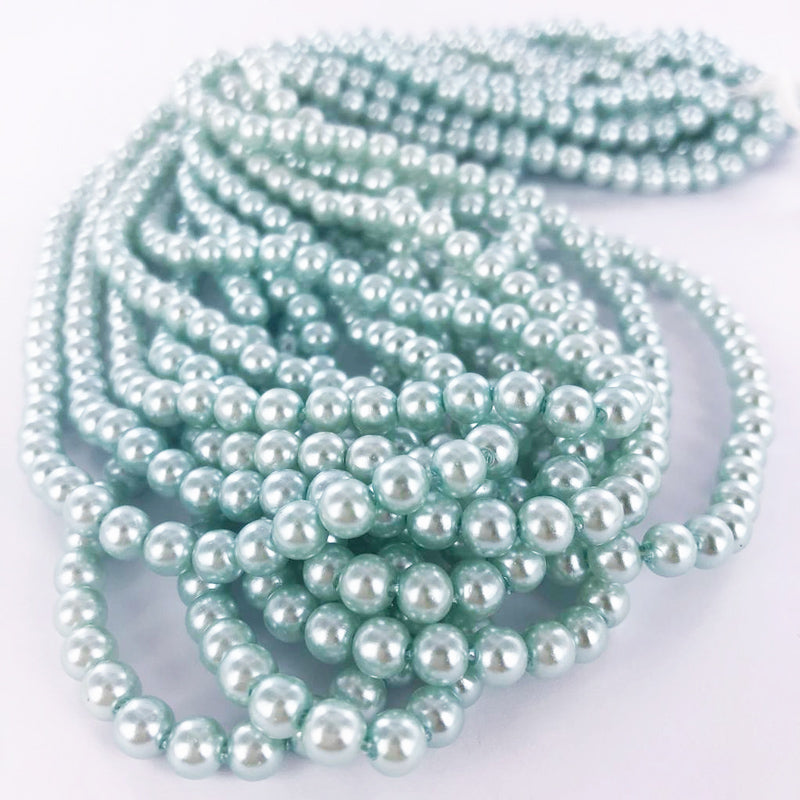 Parels kunststof parel kralen rond 5mm turquoise per 100 stuks