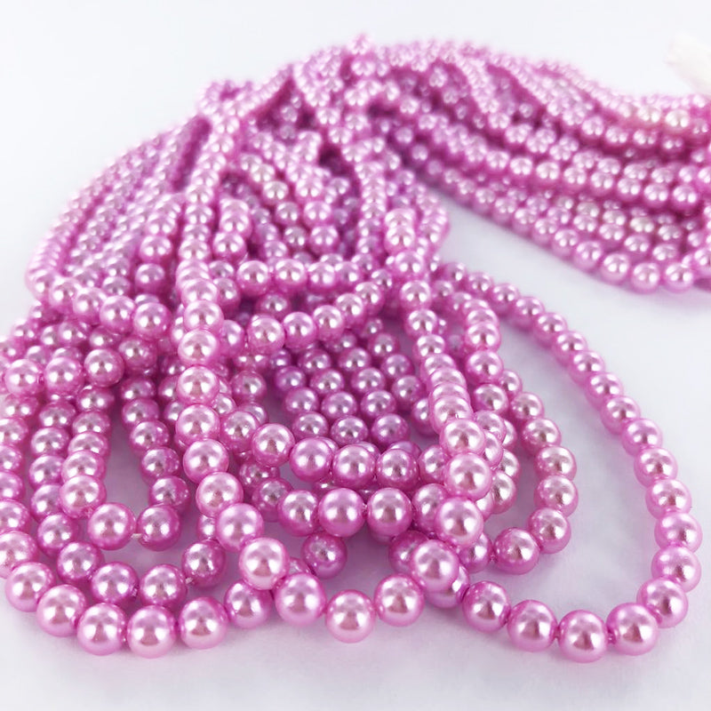 Parels kunststof parel kralen rond 5mm lila per 100 stuks