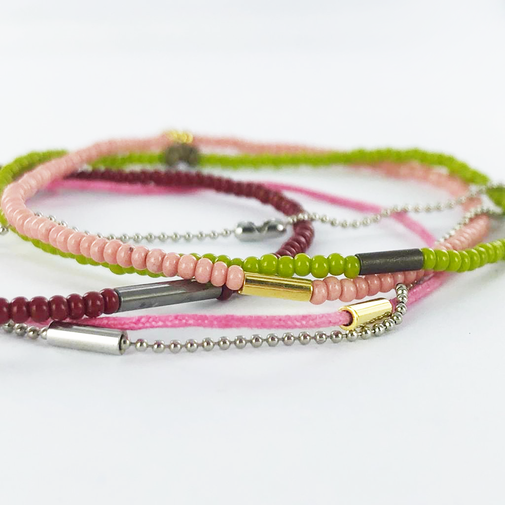 Waskoord 0,5mm roze per 1 meter