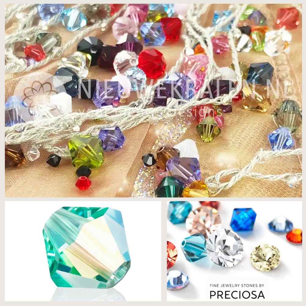 Inspiratiebeeld Preciosa bicone kralen 3 mm – luxe collectie facetgeslepen kristal kralen uit Tsjechië.