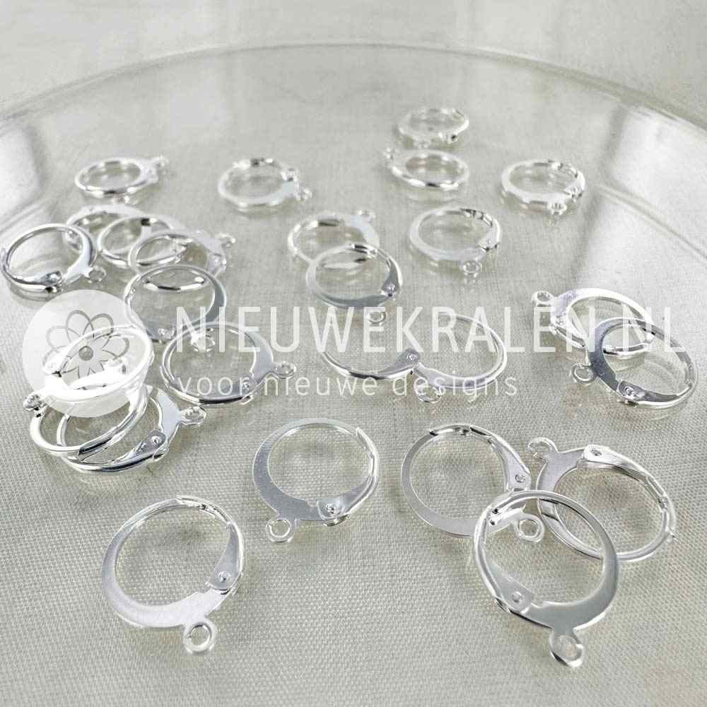 Creolen RVS 925 silver plated 12mm met oogje voor DIY oorbellen