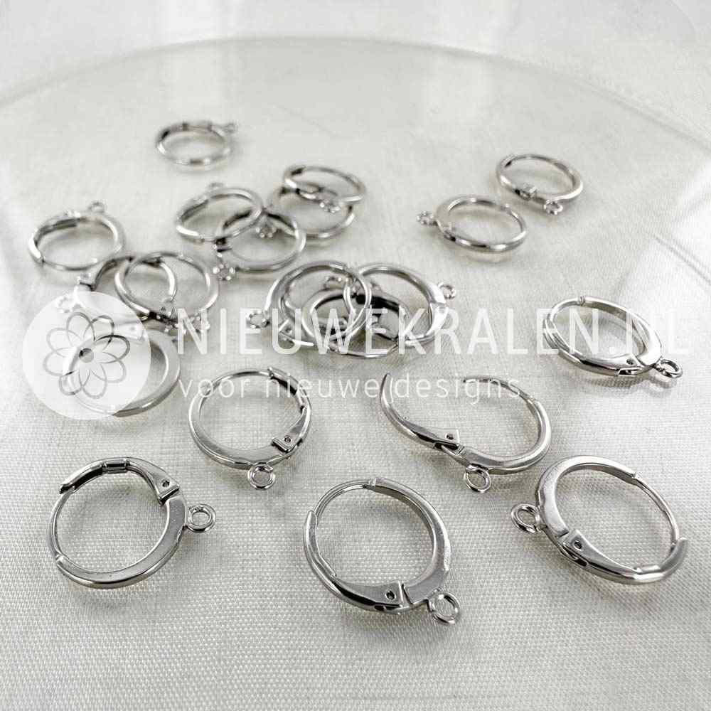 Creolen zilver 12mm met oogje - voor zelf oorbellen maken