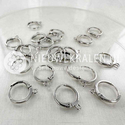 Creolen zilver 12mm met oogje - voor zelf oorbellen maken
