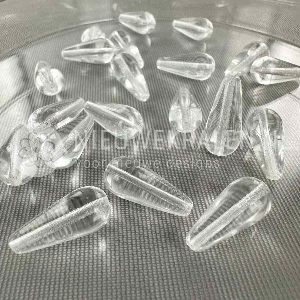 Druppel kralen glas 20mm kristal per 2 stuks