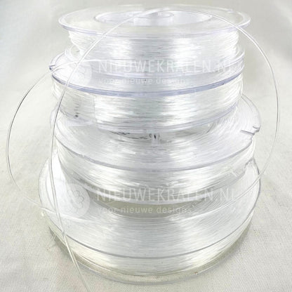 Transparant elastiek rijgdraad voor sieraden in 0.5 mm - 0.7 mm - 0.8 mm en 1 mm