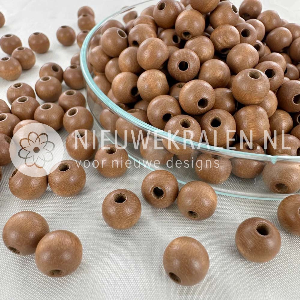 Houten kralen rond mat bruin 8 mm van Europees FSC-gecertificeerd hout voor sieraden en accessoires