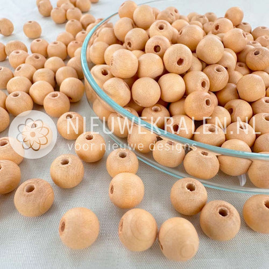Houten kralen rond mat pasteloranje 8 mm van Europees FSC-gecertificeerd hout voor sieraden en accessoires