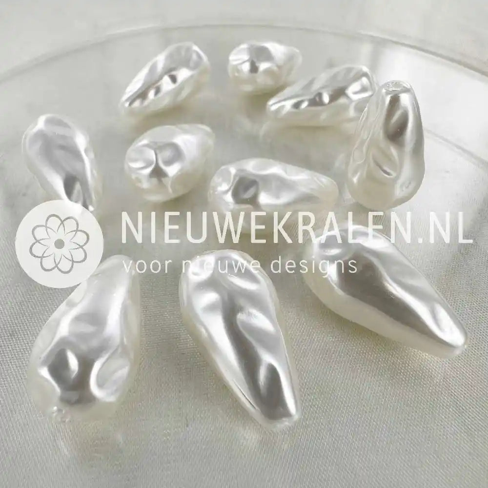 Kunststof barok parels druppel kralen 22mm parelmoer wit voor het maken van oorbellen, kettingen, armbanden en borduren.