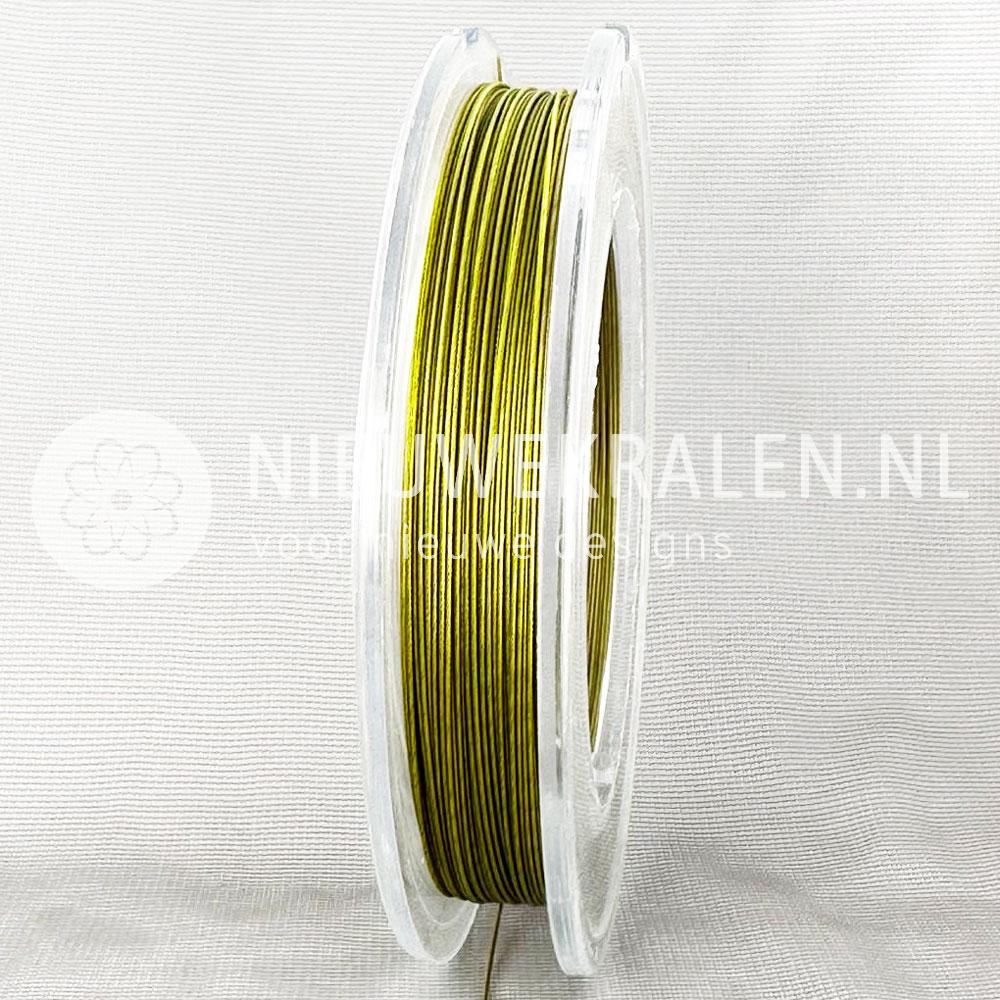 Rijgdraad Nylon coated staaldraad RVS groen 0.3 mm voor sieraden