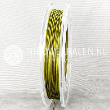 Rijgdraad Nylon coated staaldraad RVS groen 0.3 mm voor sieraden