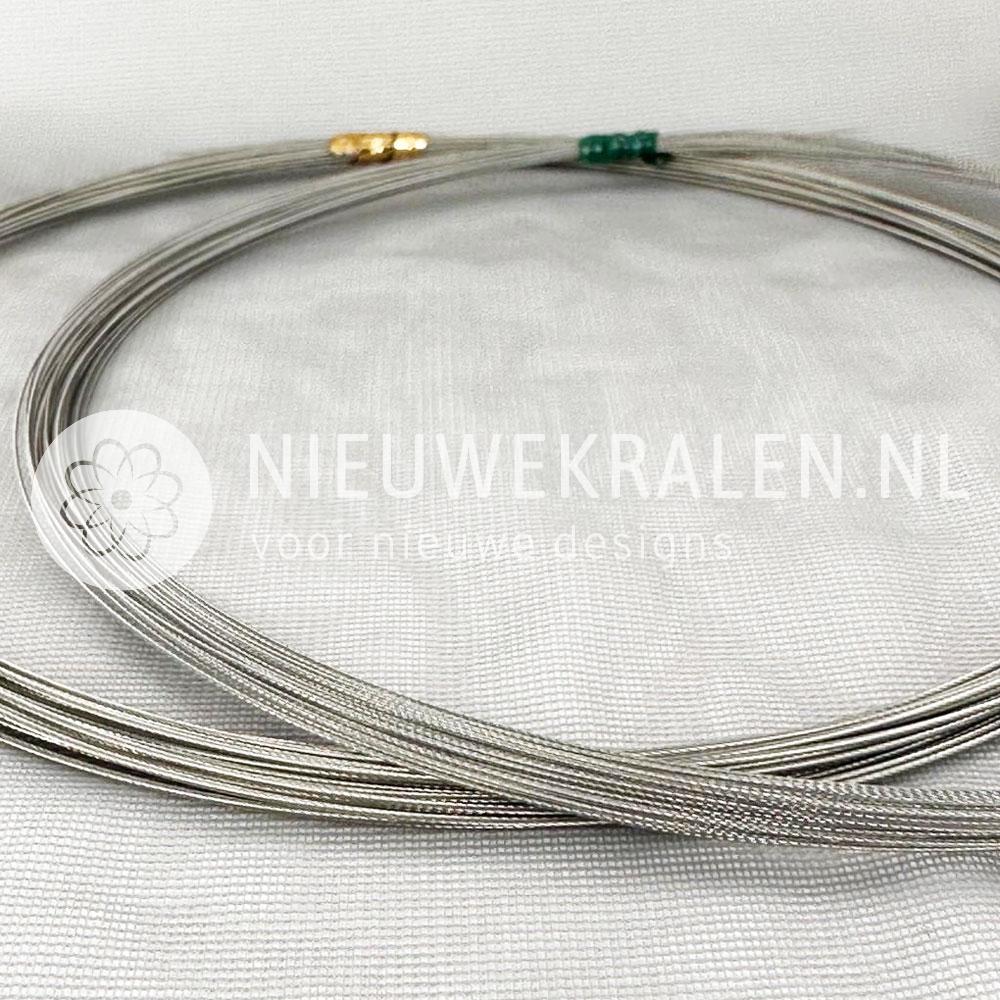 Rijgdraad Nylon coated staaldraad RVS zilver 0.6 mm voor sieraden