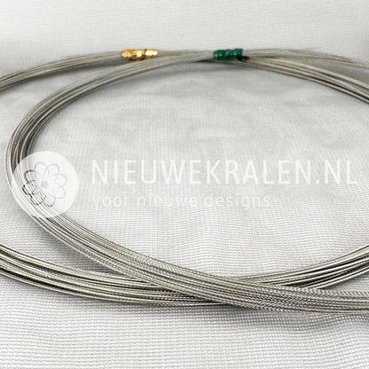 Rijgdraad Nylon coated staaldraad RVS zilver 0.6 mm voor sieraden