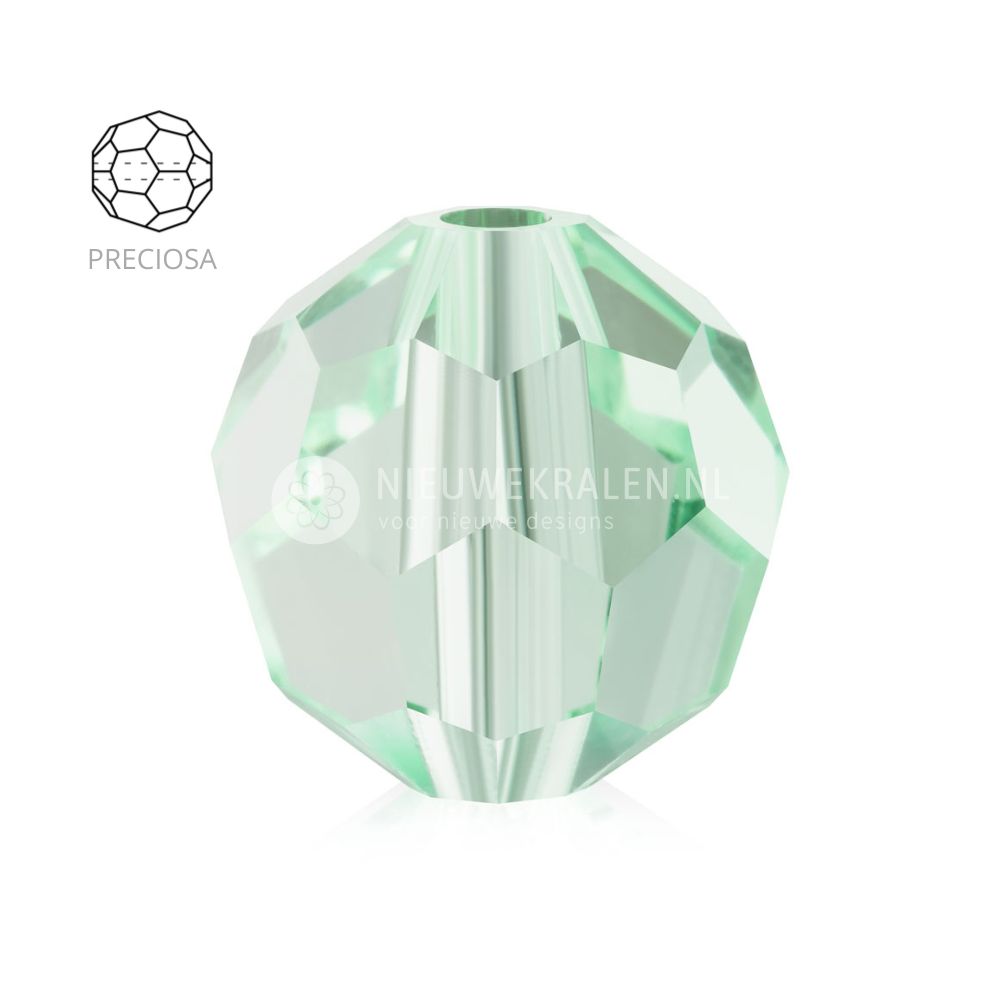 Preciosa Round Beads 4 mm Chrysolite (50000) – ronde kristalkralen in een groene-turquoise kleur