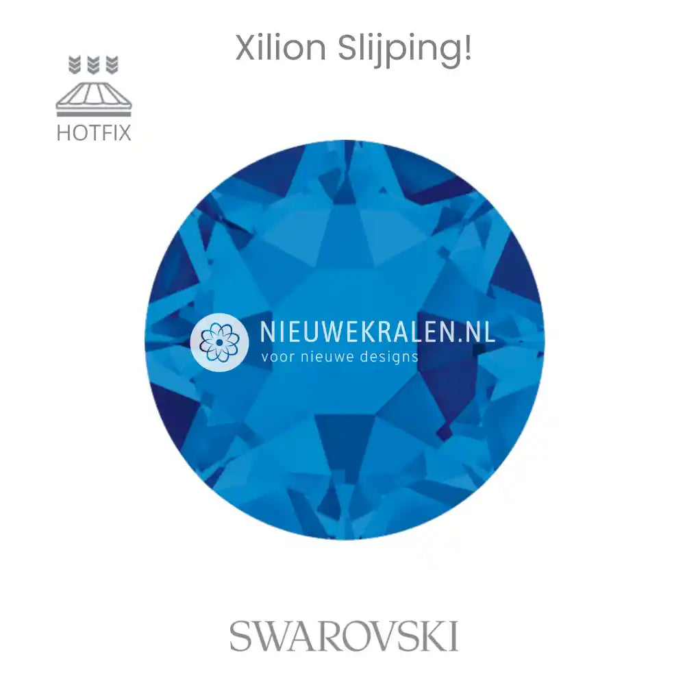 Swarovski Flatback Stones Hotfix SS20 Capri Blue. Plaksteentjes, strass stenen met lijmlaag