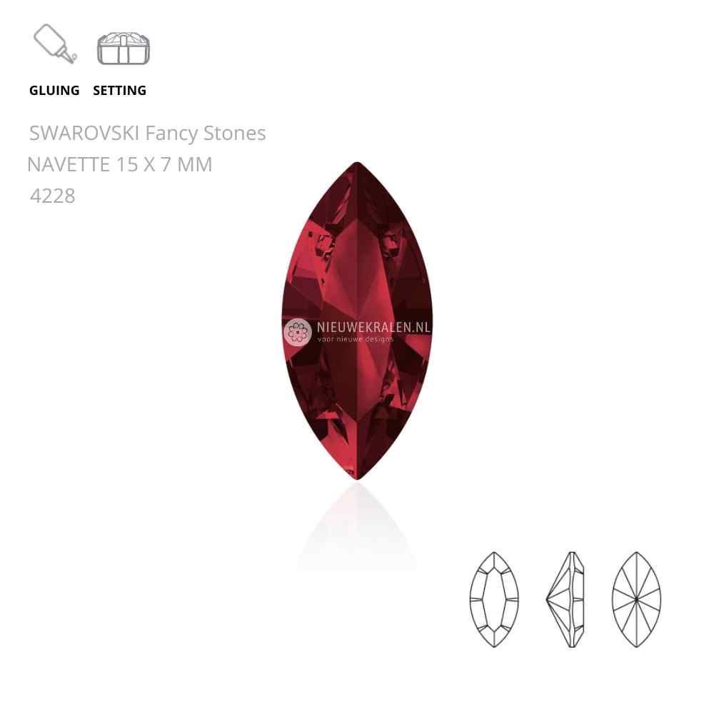 Swarovski Navette Fancy Stones 15x7mm Siam 208