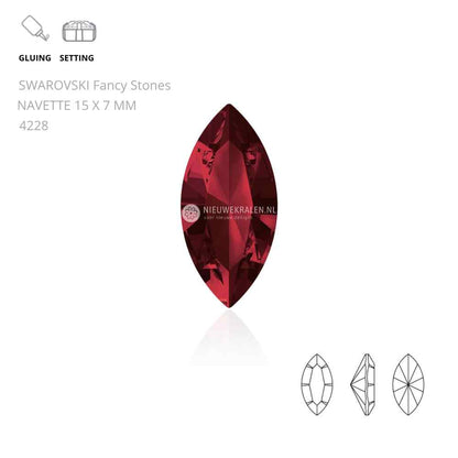 Swarovski Navette Fancy Stones 15x7mm Siam 208