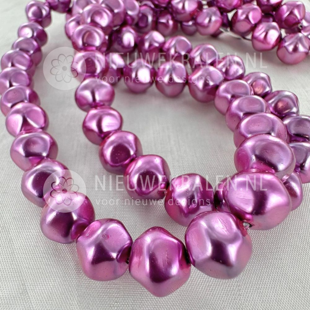 Barok glasparels 10 mm Lilac – parels in parelmoer lila