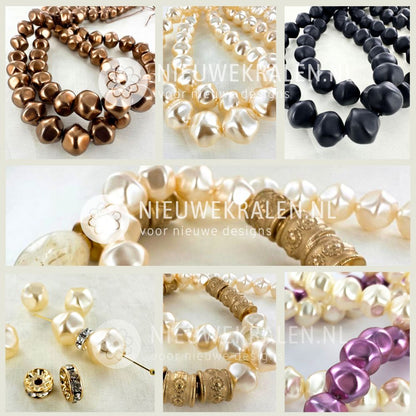 Inspiratie met barok glasparels in verschillende kleuren en maten voor het maken van sieraden
