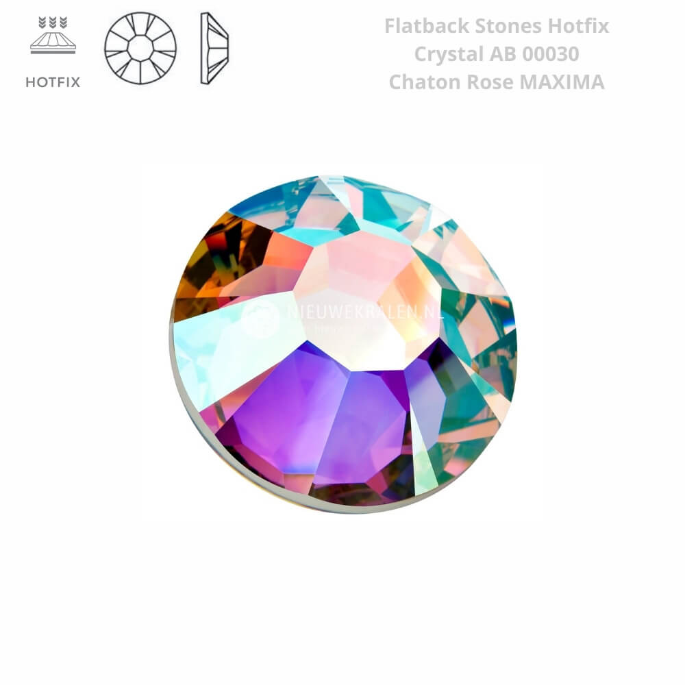 Hotfix steentjes Crystal AB SS34 Preciosa Chaton Rose Maxima
