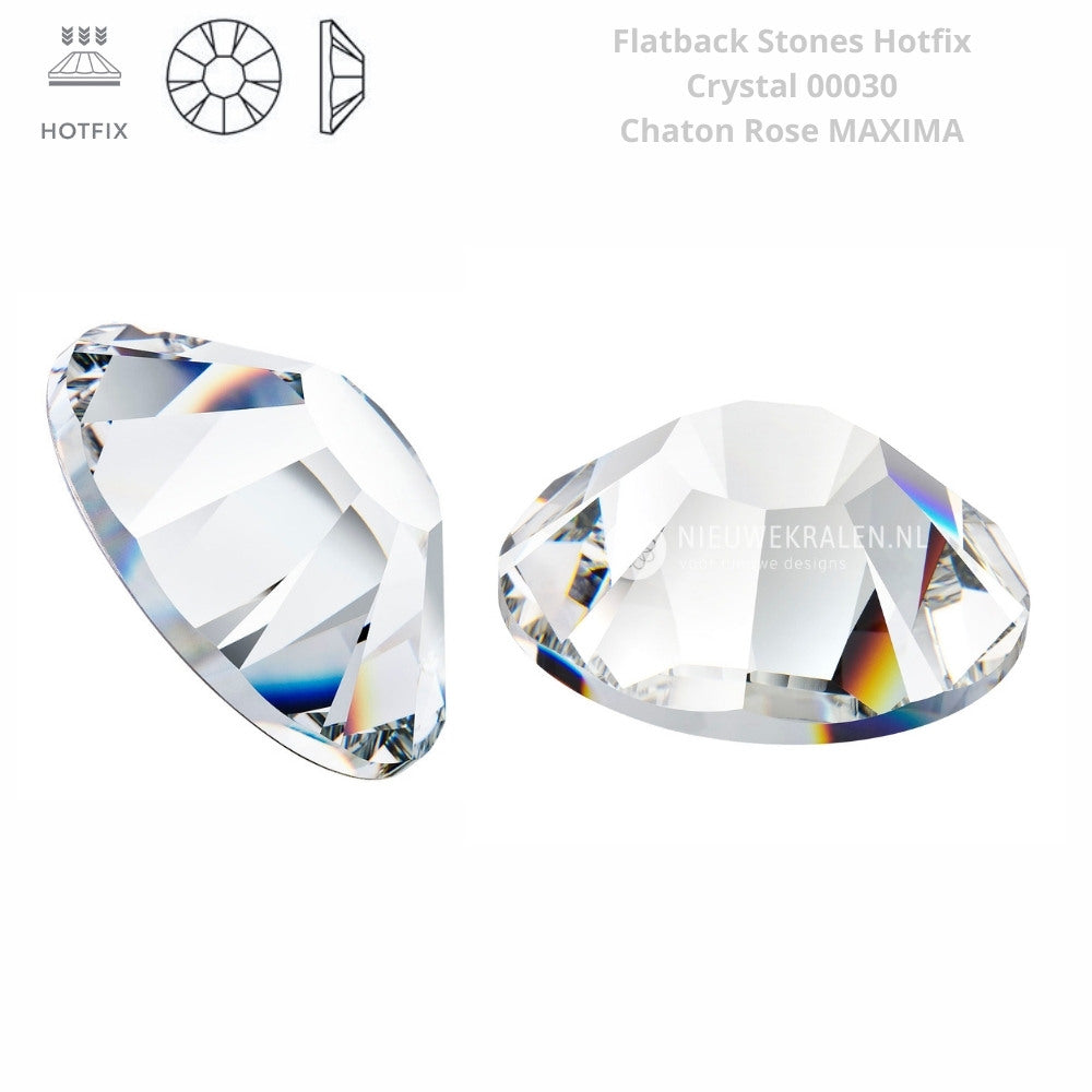 Hotfix steentjes Crystal SS16 Preciosa Chaton Rose Maxima zijaanzicht