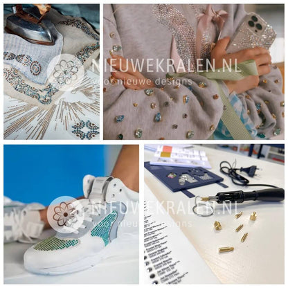 Inspiratievoorbeeld van hotfix steentjes op textiel en accessoires