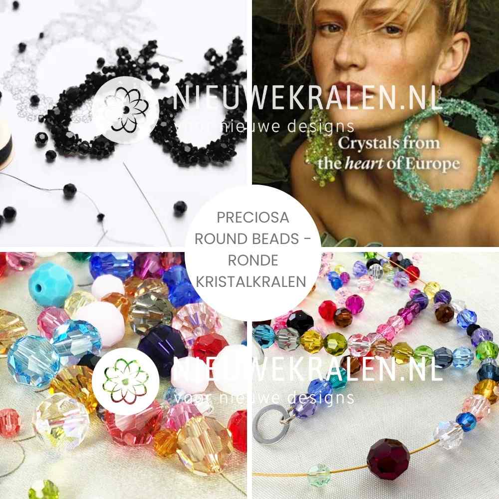 Inspiratie sieraden met Preciosa Round Beads – ronde facetgeslepen Tsjechische kristal kralen in diverse kleuren en maten