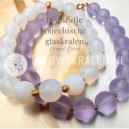 Inspiratie sieraden met Tsjechische glaskralen rond 10mm in matte pastelkleuren – pressed beads